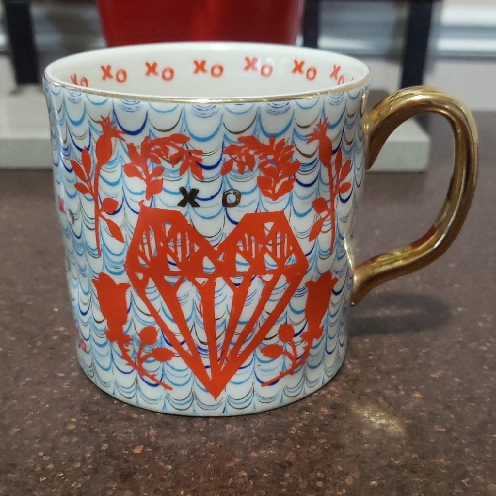 ANTHROPOLOGIE COFFEE TEA LATTE MUG CUP. LAUREN MCINTOSH EXCLUSIVE COLLECTION